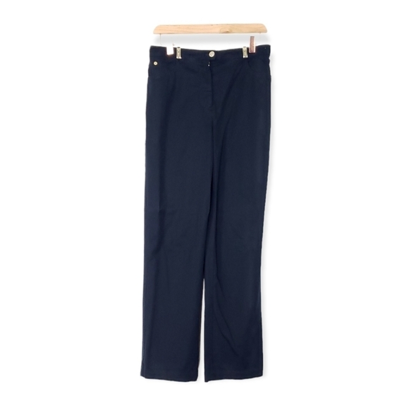 St. John Sport black button front slacks/ pants size 8